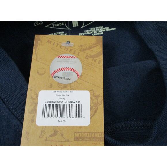 Boston Red Sox Shirt Men Med Blue MLB Baseball Cooperstown Mitchell Ness 1389-90 - Picture 7 of 10